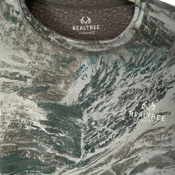 Realtree Fishing Men's Camo Long Sleeve Shirt Gray Green Outdoor Gorpcore - Picture 4 of 8